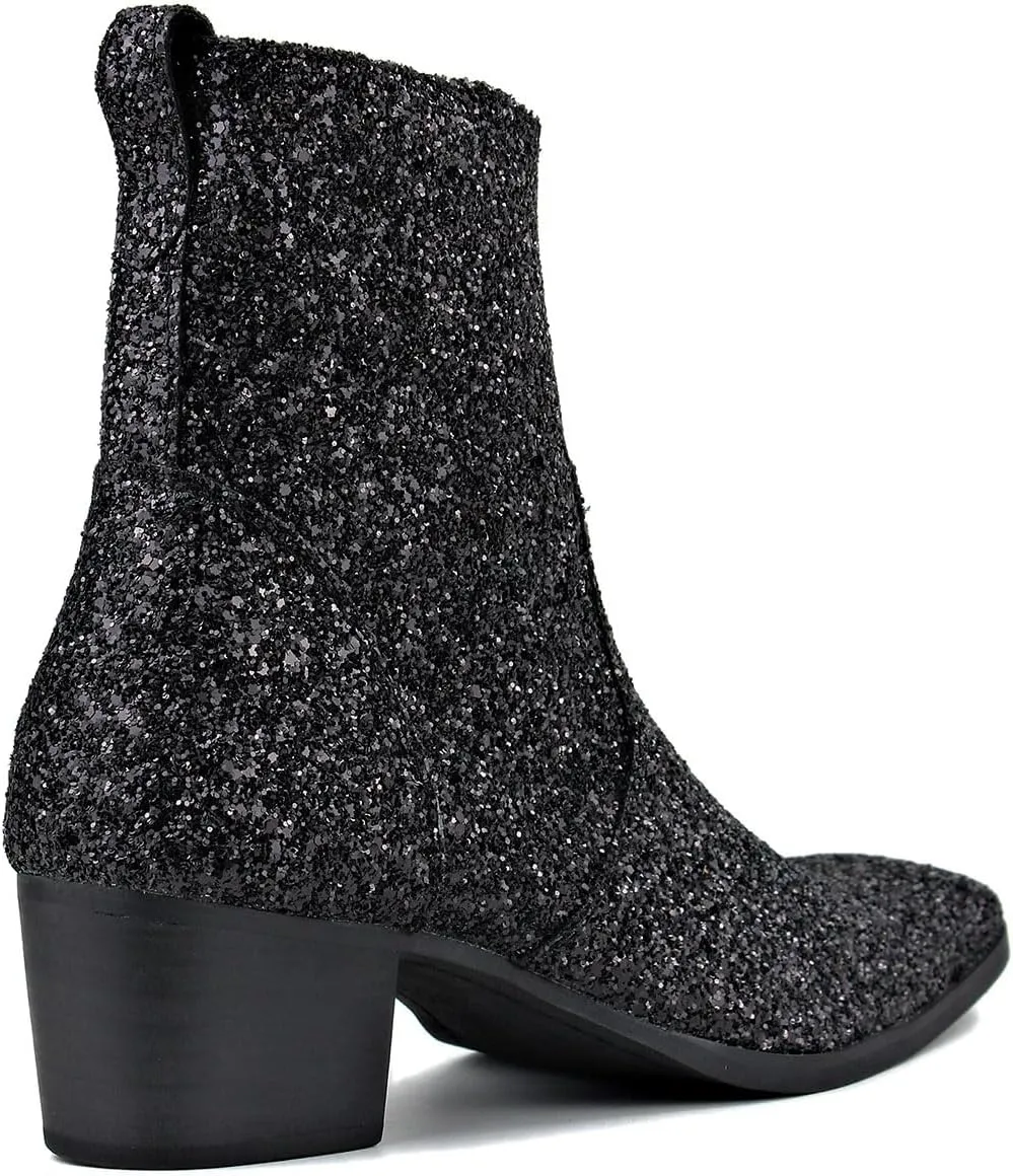Dress Boot for Men Glitter Chelsea Designer Boots Casual shoes Side Zipper Ankle Boots