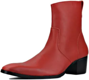 Dress Boot for Men Heels Casual Chelsea Combat Ankle Chukka Boots Zipper Black JY002