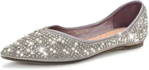Dressy Flats Shoes for Women Comfortable Wedding Flats Rhinestone Fancy Ballet Flats Pointy Toe Flats