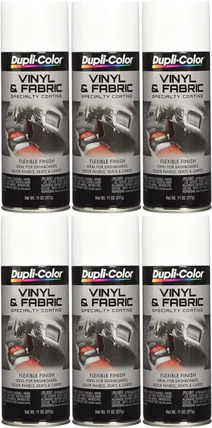 Duplicolor Gloss White Vinyl and Fabric Spray (11 oz) - 6 Pack, 11 Ounces