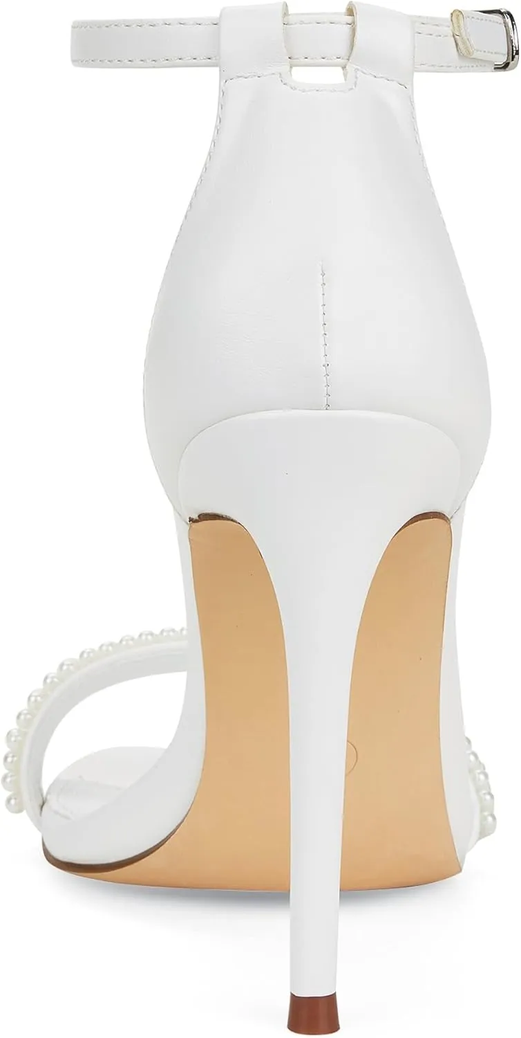 Elisabet Tang Women's Stiletto Heels Square Open Toe Ankle Strap High Heeled Sandals 4 Inch Comfort Sexy Dressy Shoes