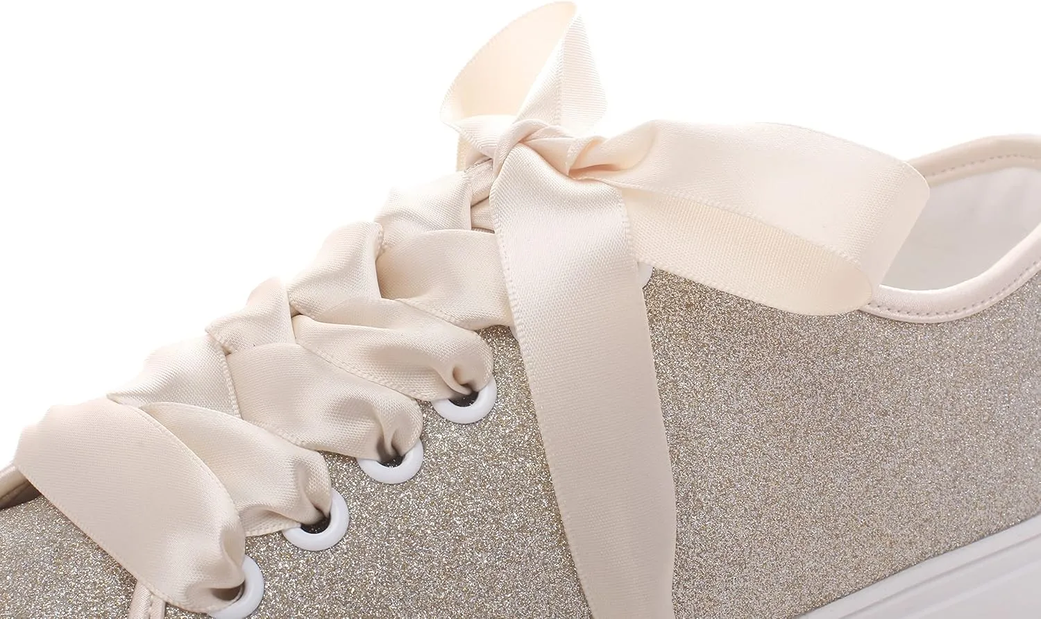 Elivandon 16052 Wedding Shoes Bling Bridal Sneakers Flats Bride Tennis Shoes Shiny Sequin Shoes Sparkly Sneakers