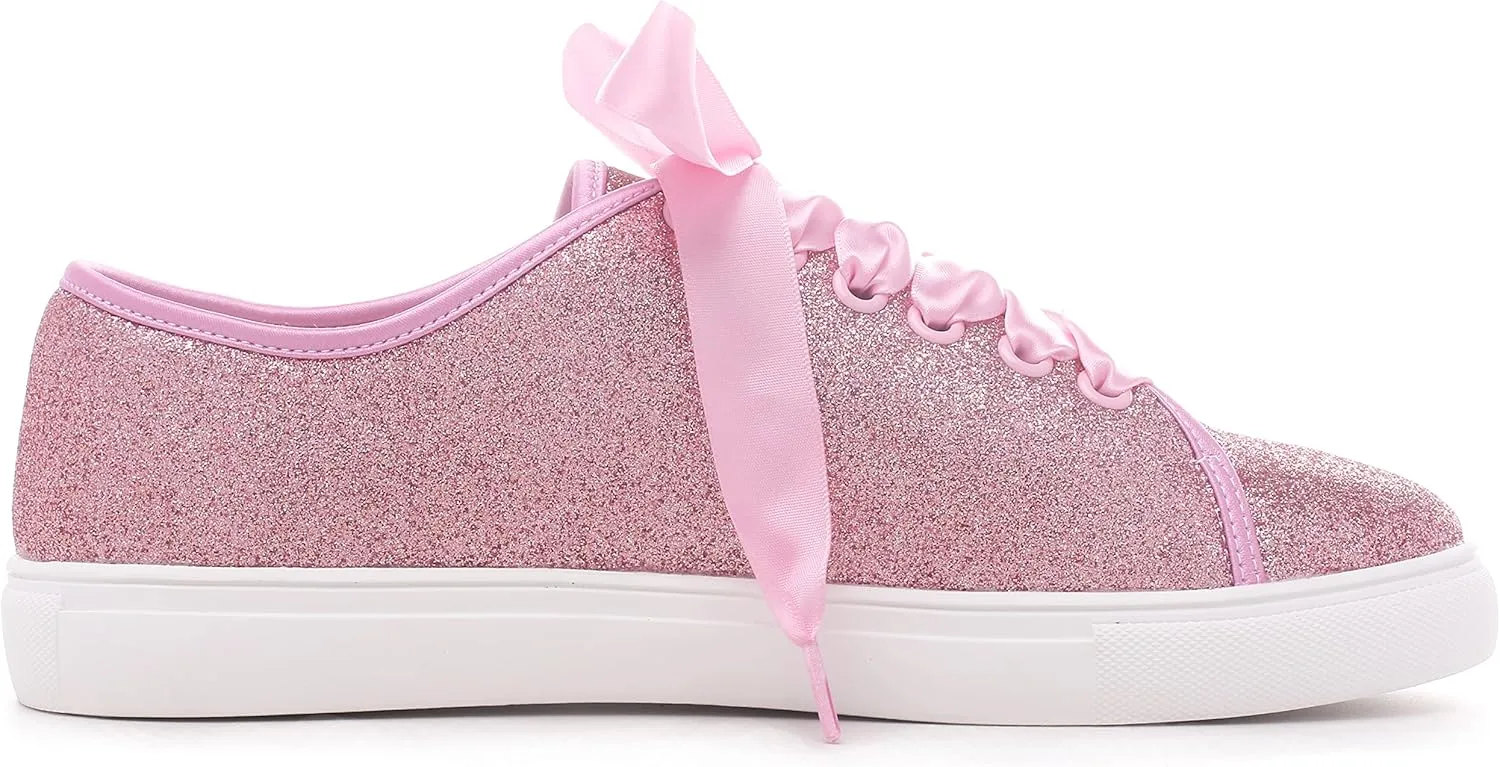Elivandon 16052 Wedding Shoes Bling Bridal Sneakers Flats Bride Tennis Shoes Shiny Sequin Shoes Sparkly Sneakers