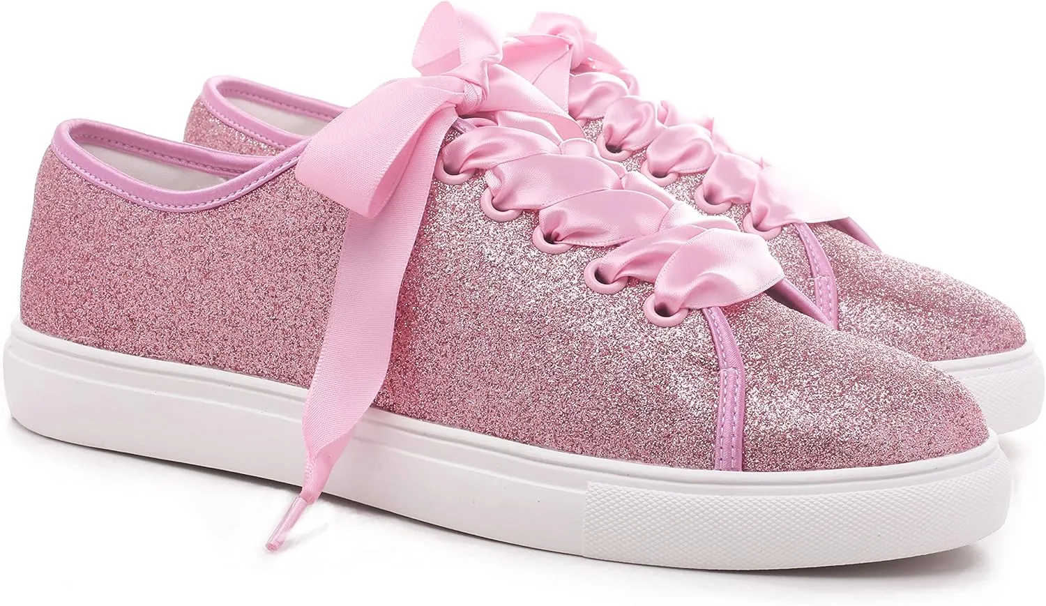 Elivandon 16052 Wedding Shoes Bling Bridal Sneakers Flats Bride Tennis Shoes Shiny Sequin Shoes Sparkly Sneakers