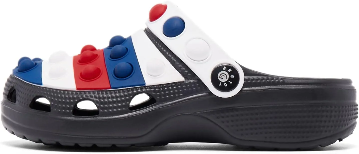 Engtoy Kids Clogs Boys Girls Garden Shoes Slip on Kids Slides Sandals Funny Lightweight Beach Slippers