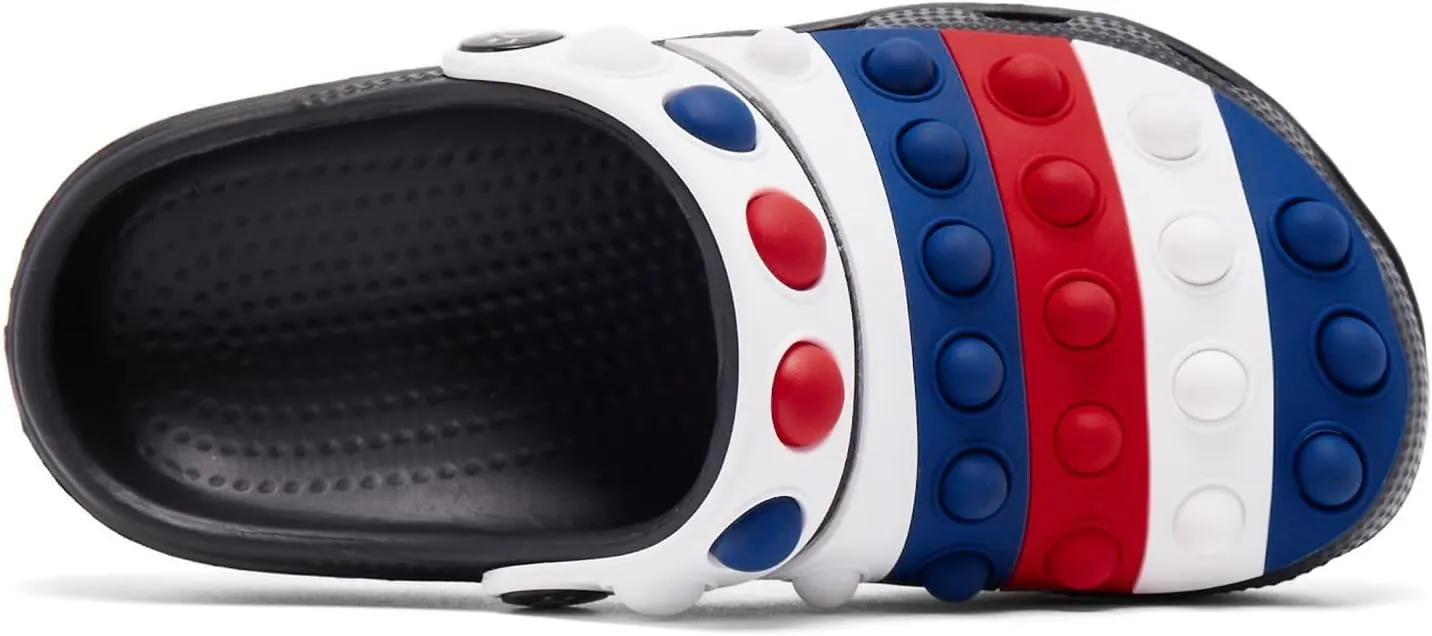 Engtoy Kids Clogs Boys Girls Garden Shoes Slip on Kids Slides Sandals Funny Lightweight Beach Slippers