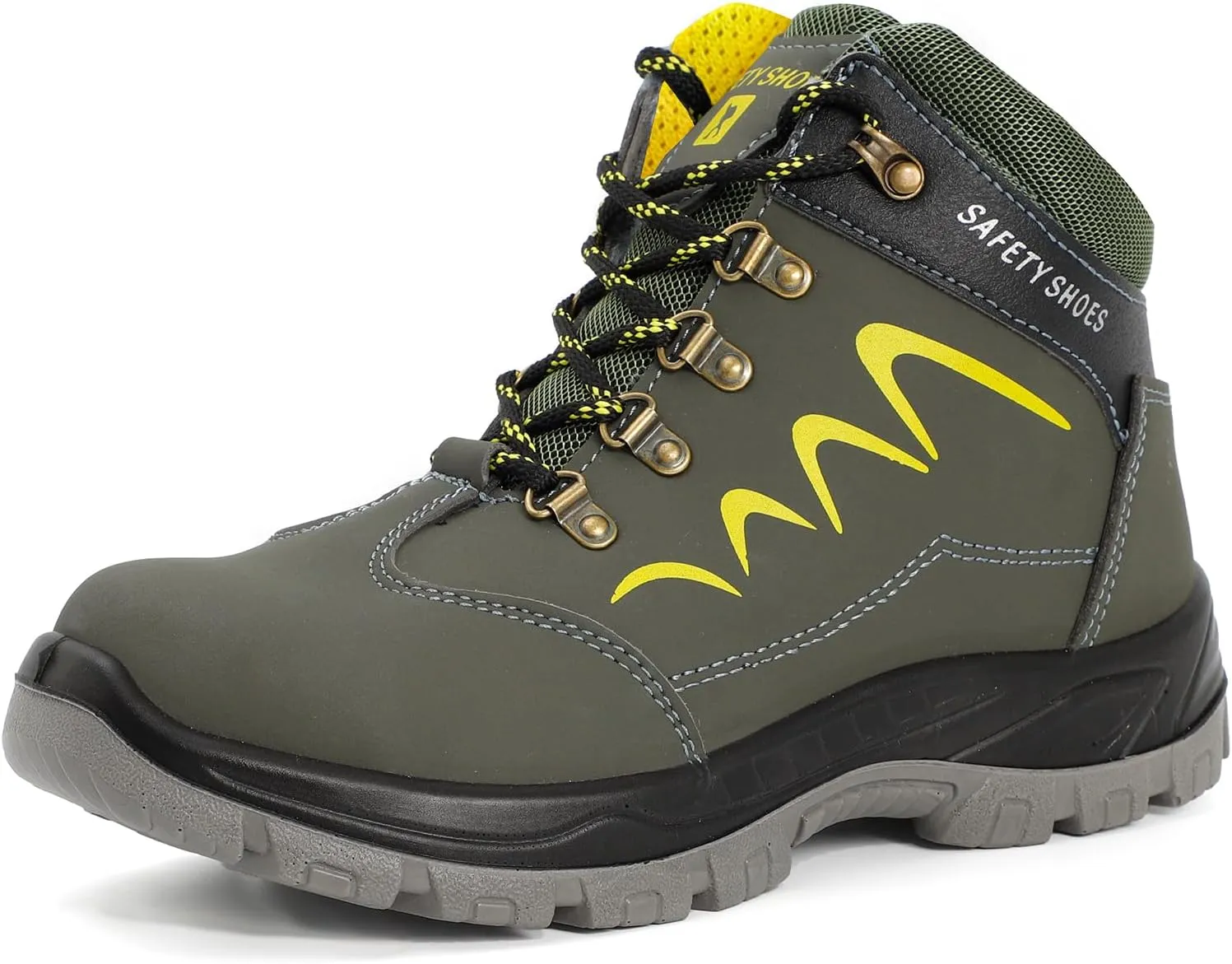 ESTAMICO Steel Toe Work Boots For Men Puncture Proof Industrial & Construction Boot Waterproof Safety Shoes