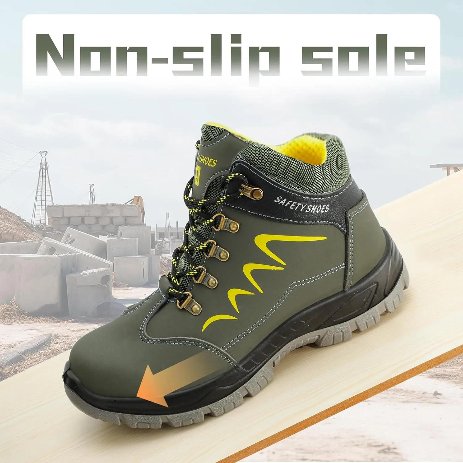 ESTAMICO Steel Toe Work Boots For Men Puncture Proof Industrial & Construction Boot Waterproof Safety Shoes