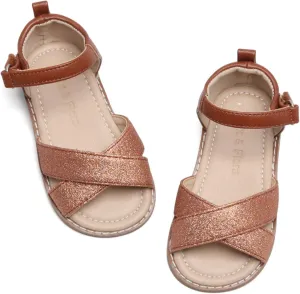 Felix & Flora Toddler Girl Sandals - Flower Girl Dress Shoes Open Toe Little Kid Summer Flats