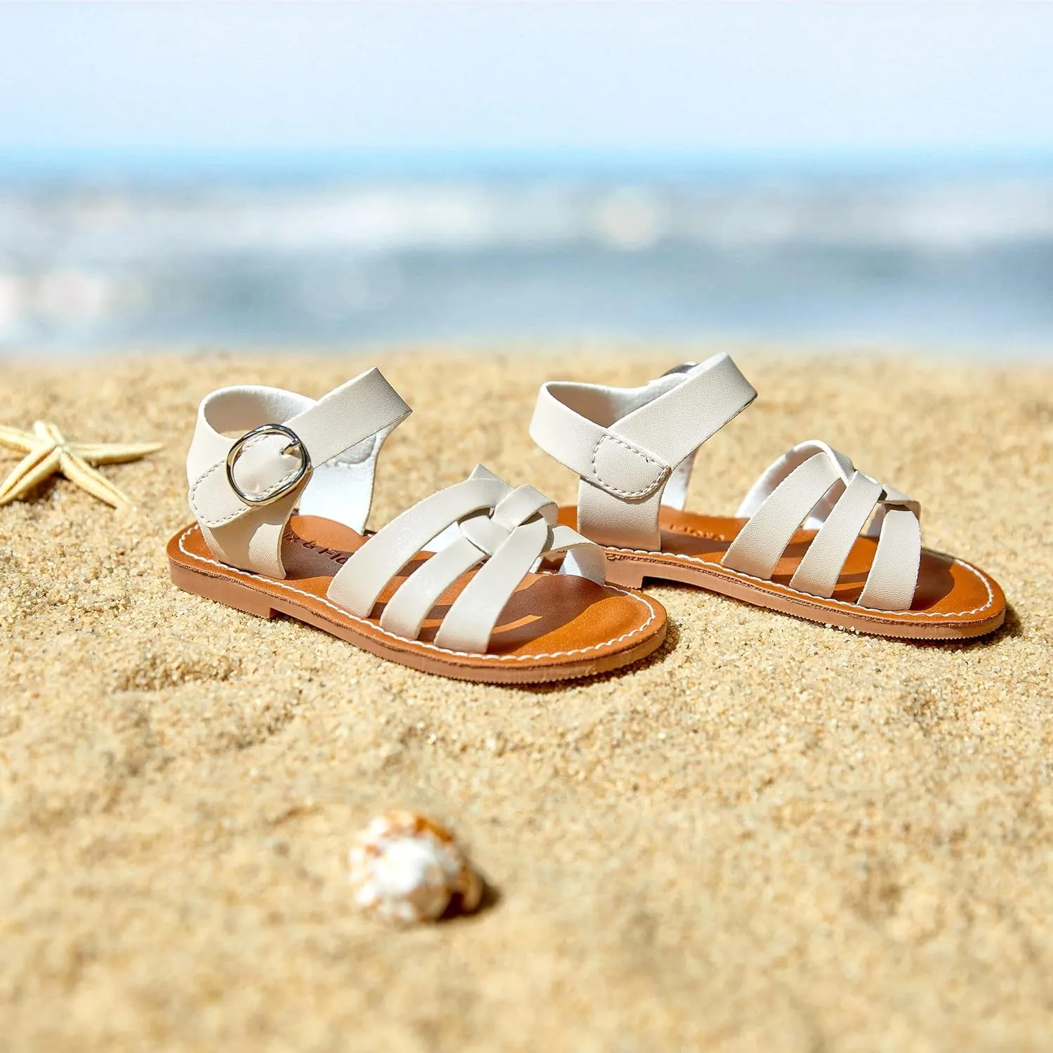 Felix & Flora Toddler Girl Sandals - Little Girl Easter Summer Dress Shoes Lightweight Open Toe Beach Holiday.