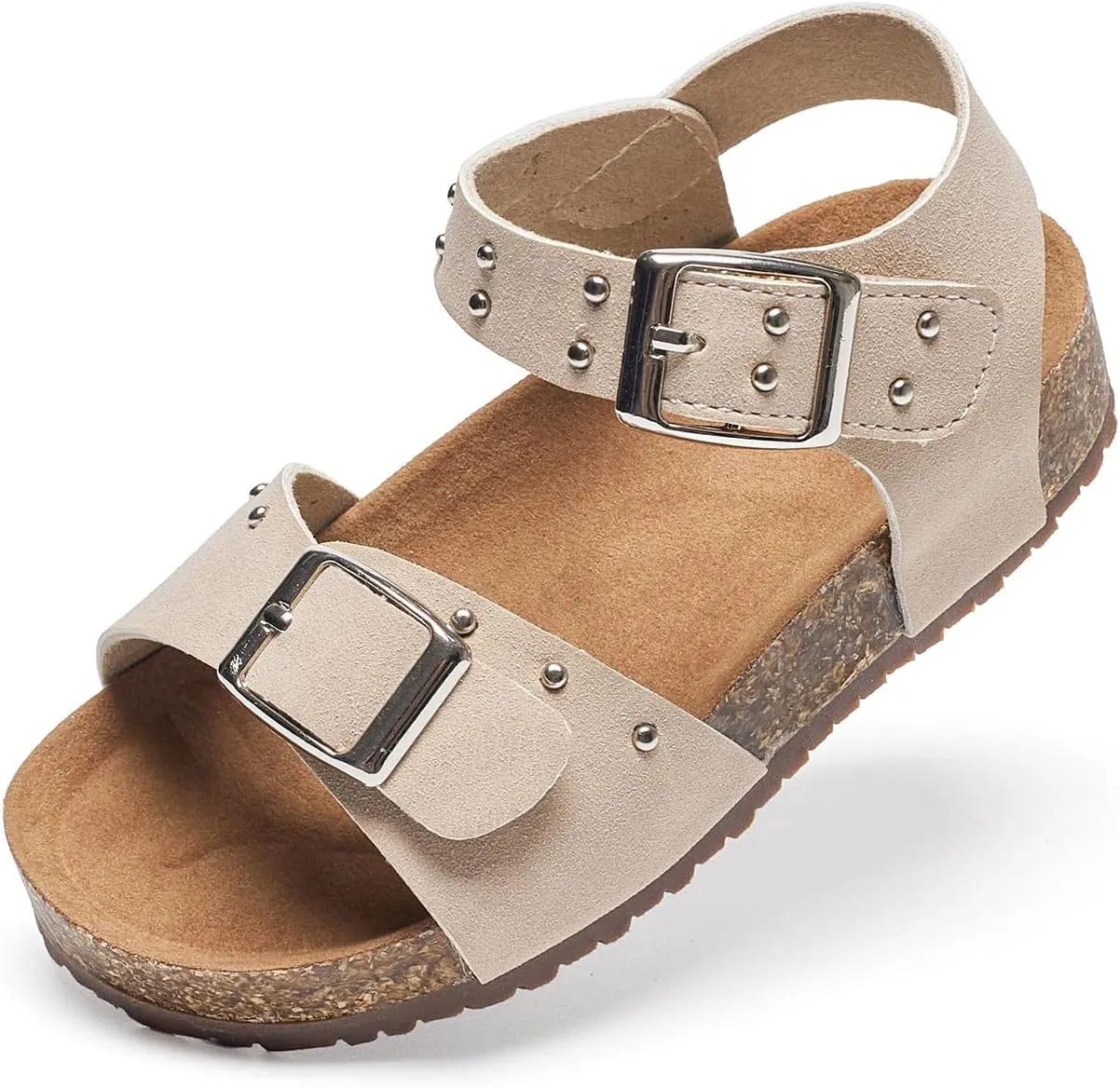 Felix & Flora Toddler Girls Sandals Flower Girl Cork Footbed Open Toe Comfort Princess Summer Flat Shoes