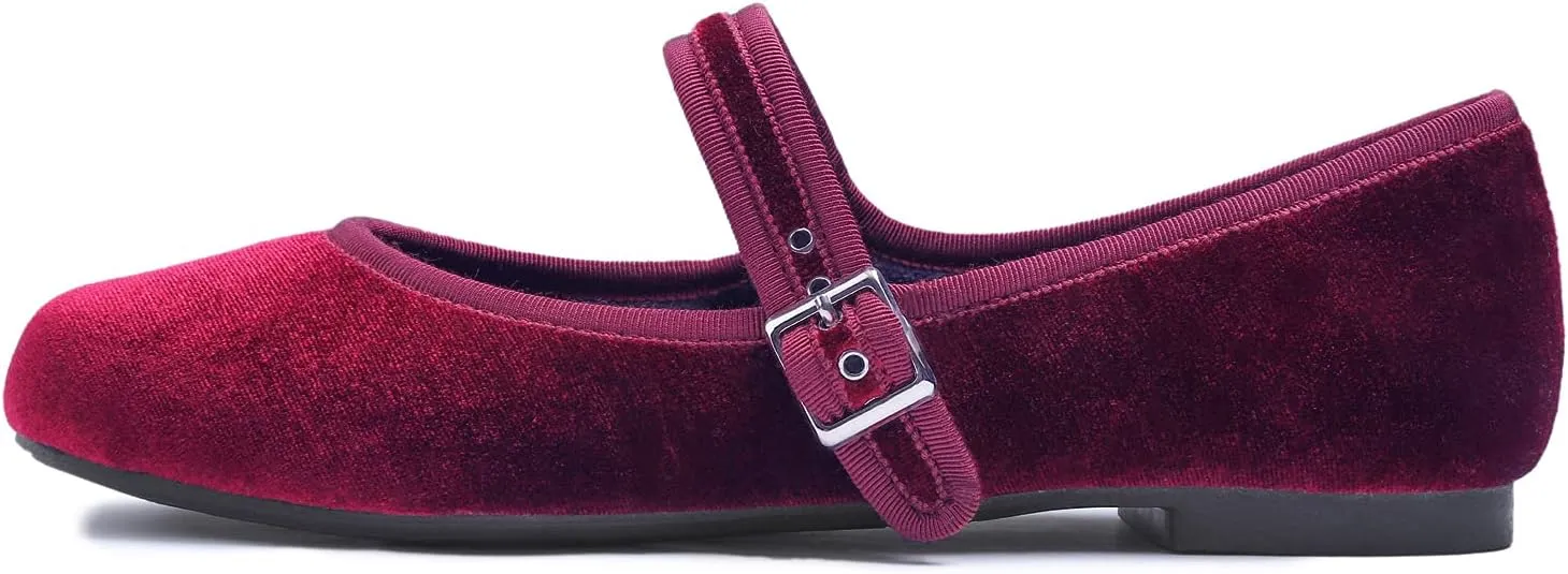 FEVERSOLE Women's Soft Cushion Extra Padded Comfort Round Toe Mary Jane Metal Buckle Fashion Ballet Flats Walking Shoes