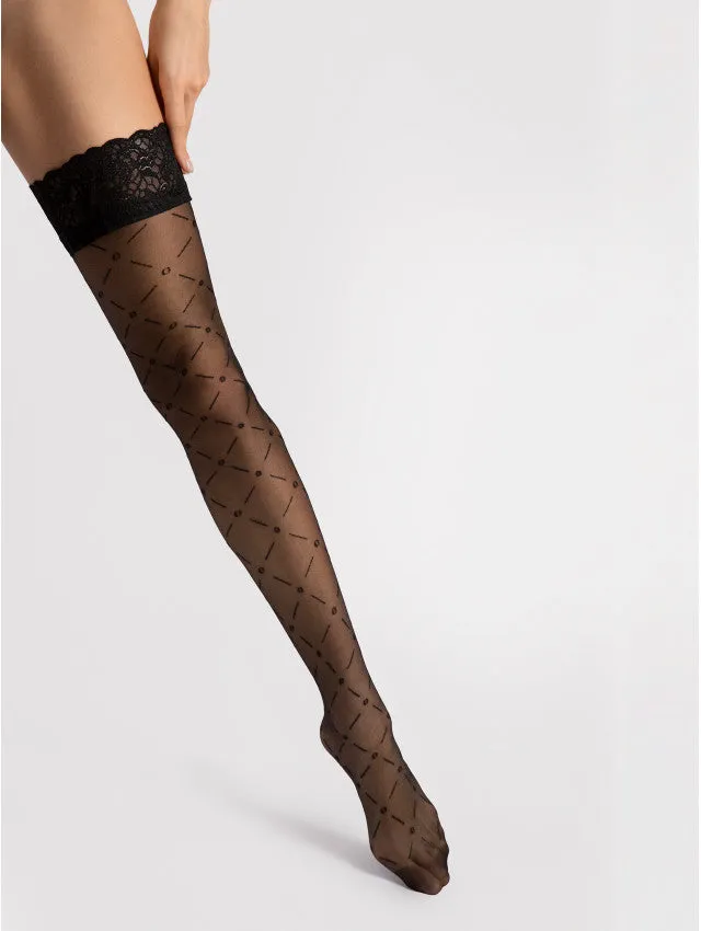 Fiore Enchanté 20 den – Elegant Hold-Ups with Geometric Pattern