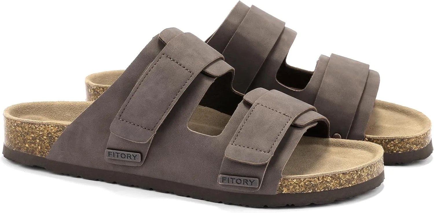 FITORY Mens Classic Sandals with Two Straps Beach Slides for Summer Size 7-13.5
