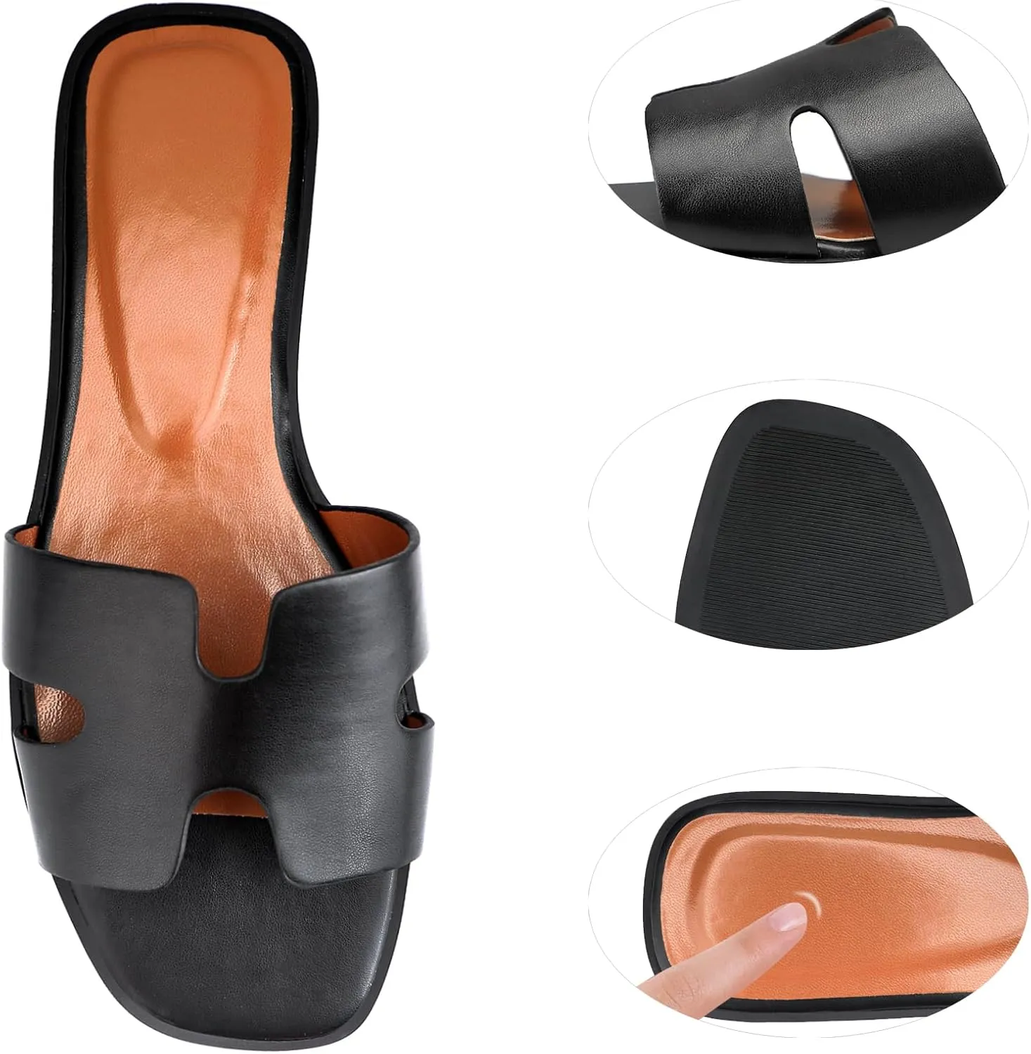 Flat Sandals for women.Womens Elegant Handmade PU Flat Sandals,A Unique Gift Idea forLadies, Great for Vacations, Lounging & Casual Wear