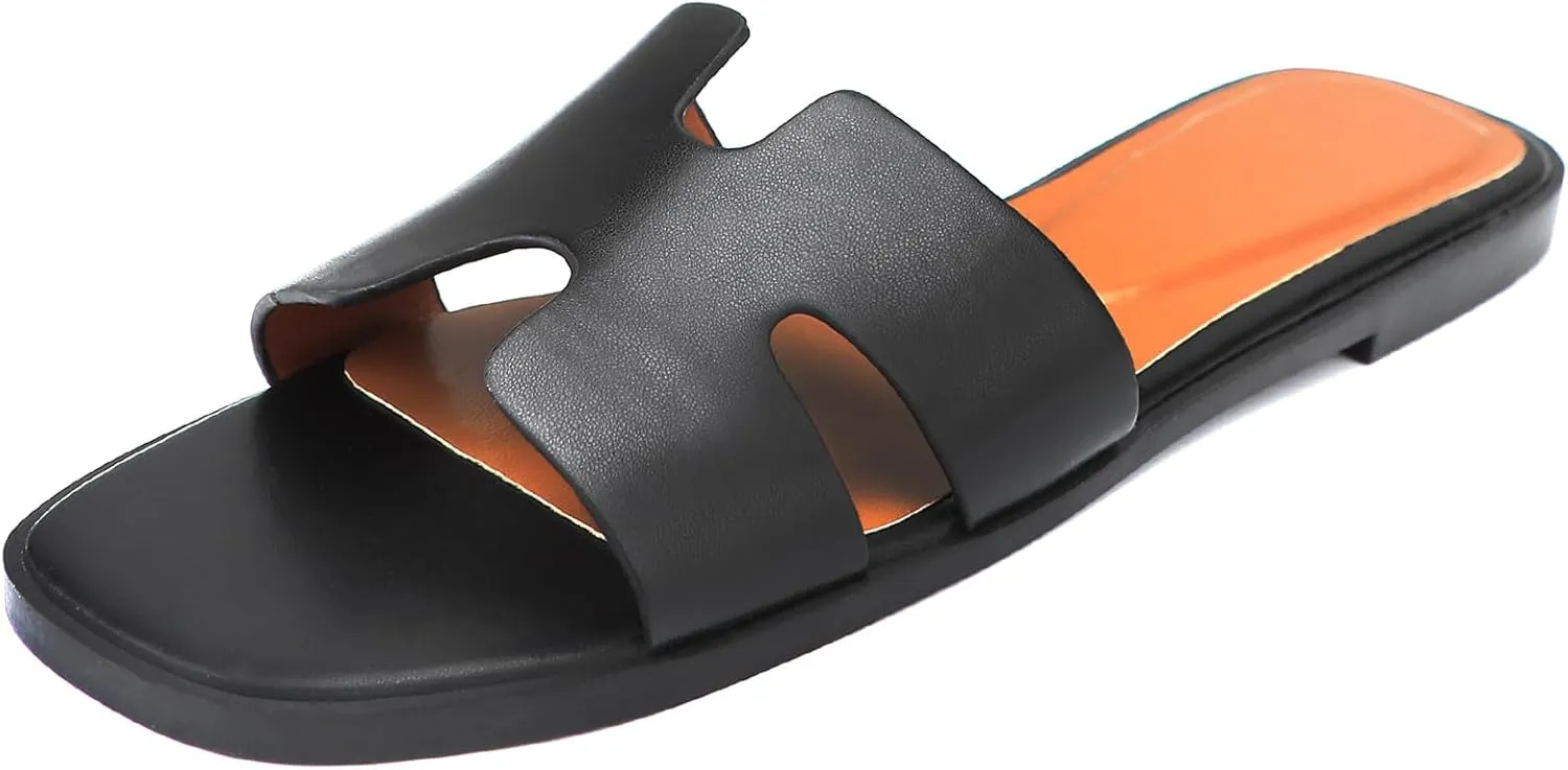 Flat Sandals for women.Womens Elegant Handmade PU Flat Sandals,A Unique Gift Idea forLadies, Great for Vacations, Lounging & Casual Wear
