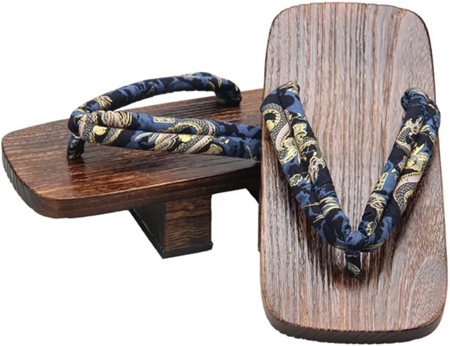 Flip-flops Wooden Clogs Slippers,Japanese Wooden Clogs Sandals Japan Traditional Shoes,Couples Clogs Kimono Slippers,Anti- skid Fashion Beach Height Heel Sandals