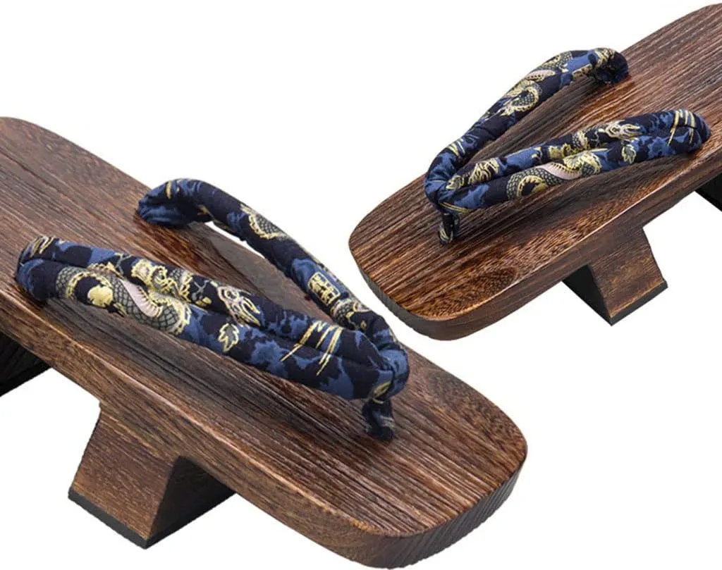 Flip-flops Wooden Clogs Slippers,Japanese Wooden Clogs Sandals Japan Traditional Shoes,Couples Clogs Kimono Slippers,Anti- skid Fashion Beach Height Heel Sandals