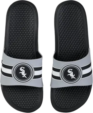 FOCO MLB Men's Stripe Raised Slide Sandals – Comfortable, Durable, Team Logo Footwear for Game Day & Everyday Wear