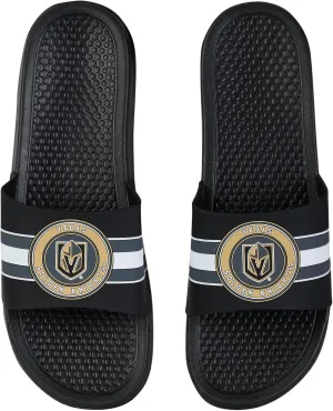 FOCO NFL Men's Stripe Raised Slide Sandals – Comfortable, Durable, Team Logo Fan Footwear for Game Day & Everyday Wear