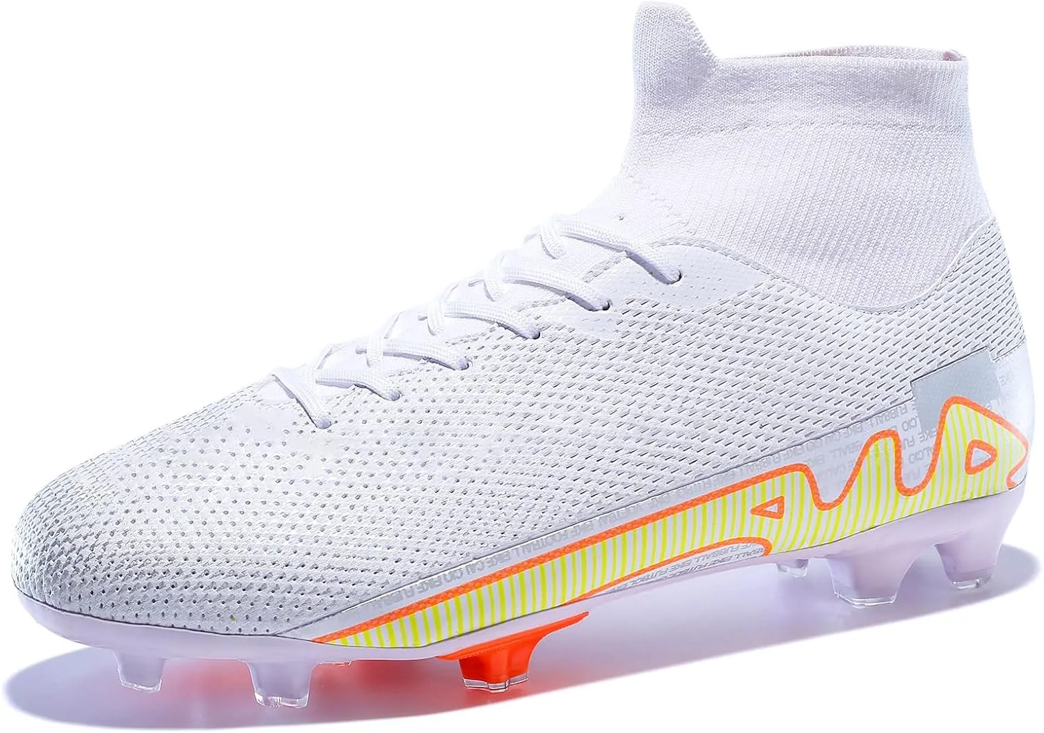 Football Cleats Men, Indoor Outdoor High Top Soccer Shoes Lightweight Shock Resistant Training Boots Breathable Professional Turf Shoes Sport Athletic Ground Football Boots FG Soccer Cleats for Men