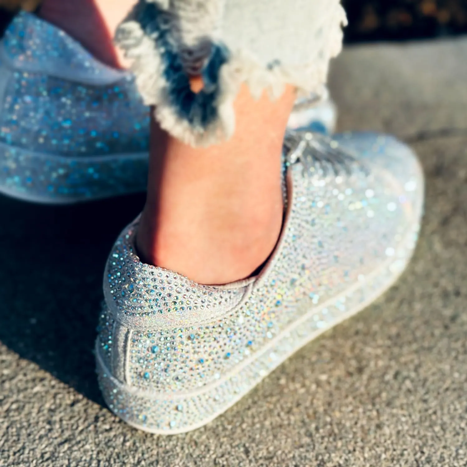 Forever Link Womens Sparkly Bling Rhinestone Fashion Glitter Shiny Platform Sneakers Shoes