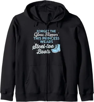 Forget Glass Slippers This Princess Wears Steel-toe Boots Zip Hoodie