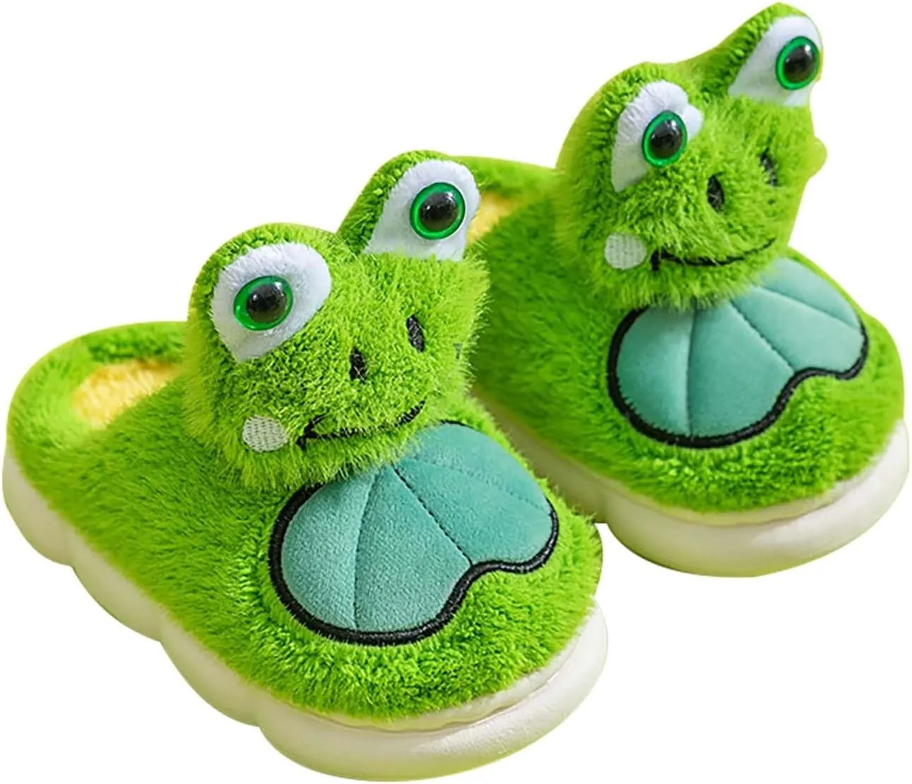 Frog Slippers Toddler House Slippers Boys Girls Plush Fuzzy Animal Slippers Kids Winter Indoor Household Shoes