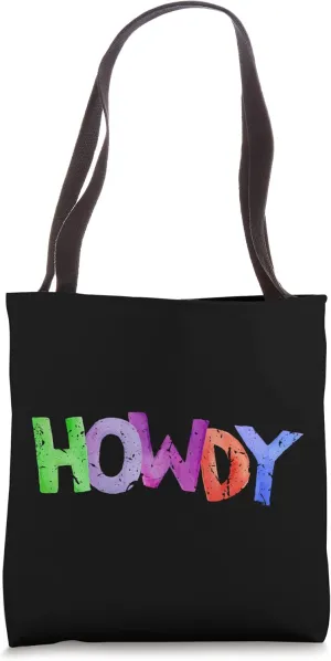 Funny Cowboys Cowgirls Rodeo Riding Colorful Howdy Rancher Tote Bag