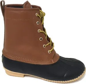 G4U-R31BS Climate X Men's Duck Boots Leather Thermolite Insulated Waterproof Hiking Snow Warm Winter Shoes, TanBlack