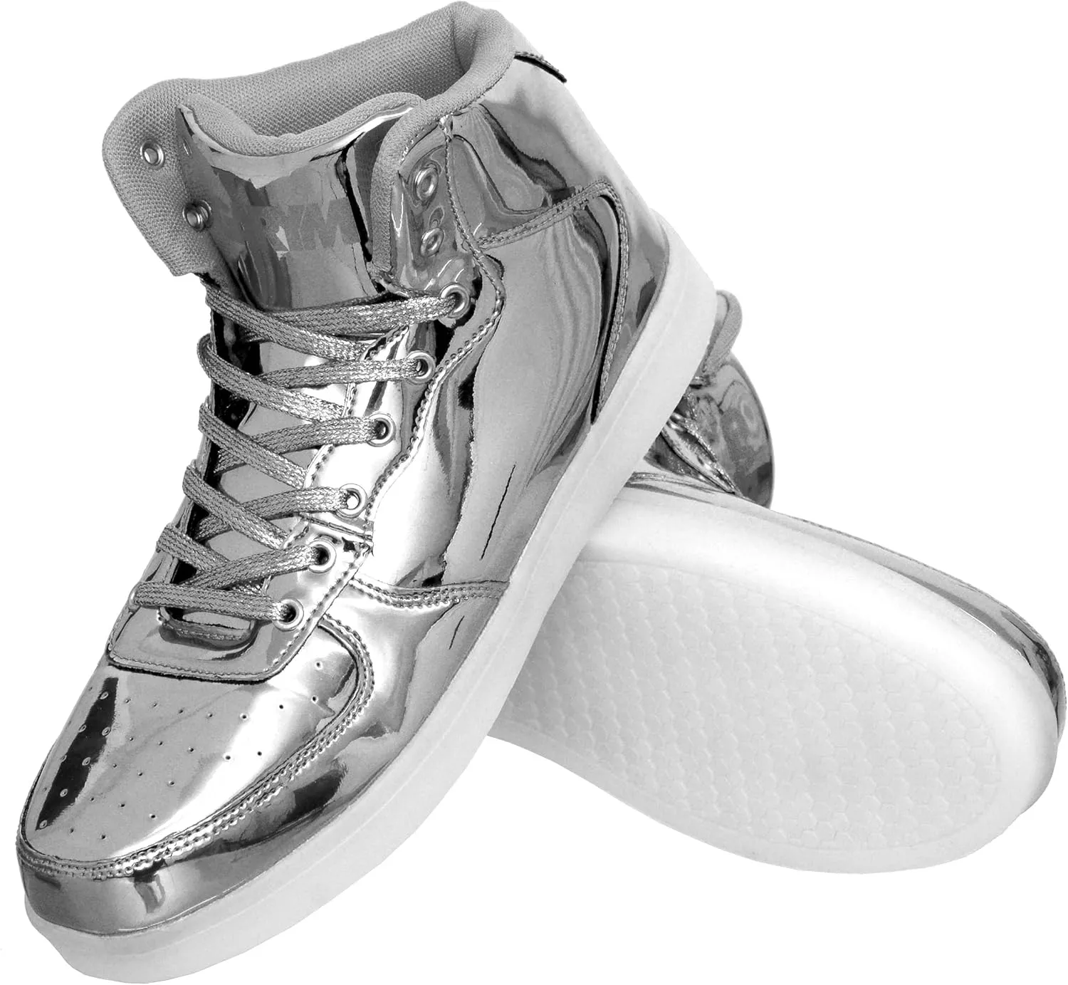 Gary Majdell Sport Men's Shiny Multiple Colors Liquid Metallic High Top Lace-Up Casual Sneakers