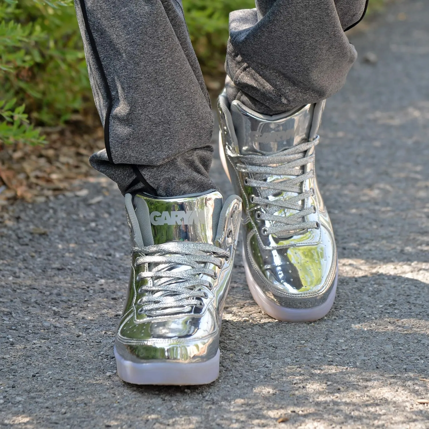 Gary Majdell Sport Men's Shiny Multiple Colors Liquid Metallic High Top Lace-Up Casual Sneakers