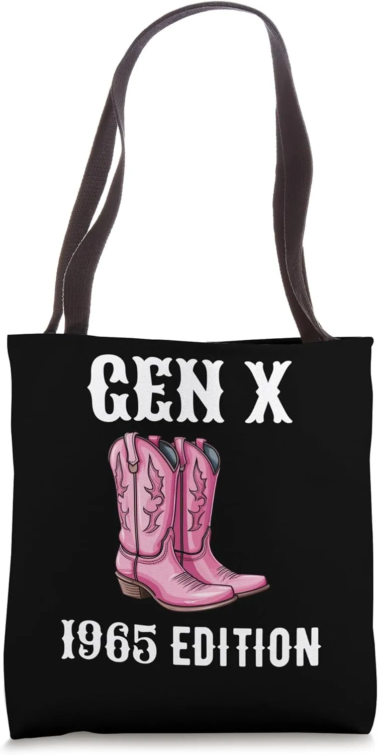 Gen X 1965 Edition Generation X Cowgirl Boots Christmas Tote Bag