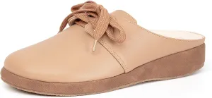getmorebeauty Women's Slip On Mules Sandals Closed Toe Backless Low Wedge Slides Clogs Sandals Walking Shoes