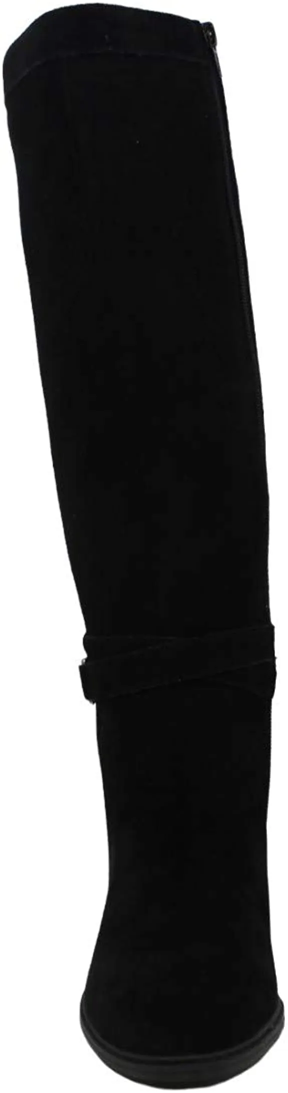 Giani Bernini Womens Rozario Leather Almond Toe Knee High, Black Suede, Size 8.5