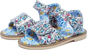 Girls' Sandals With Open Toe Double Buckle Summer Shoes, Genuine Leather Soft Anti Slip Flat Sandals (Girl/Children)