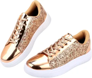 Glitter Sneakers for Women - Sparkly Bling Sequin Sneakers for Wedding, Party & Casual Wear