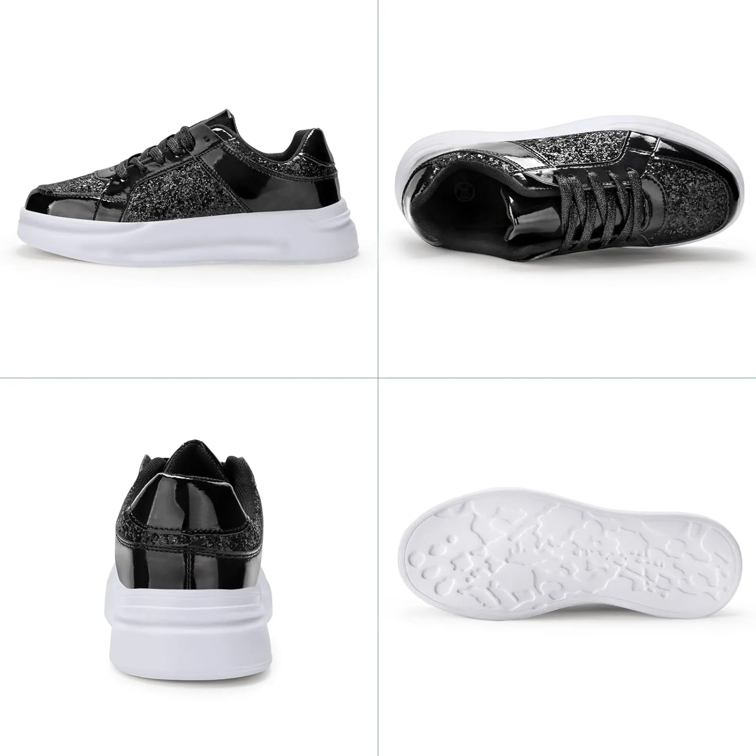 Glitter Sneakers for Women - Sparkly Bling Sequin Sneakers for Wedding, Party & Casual Wear