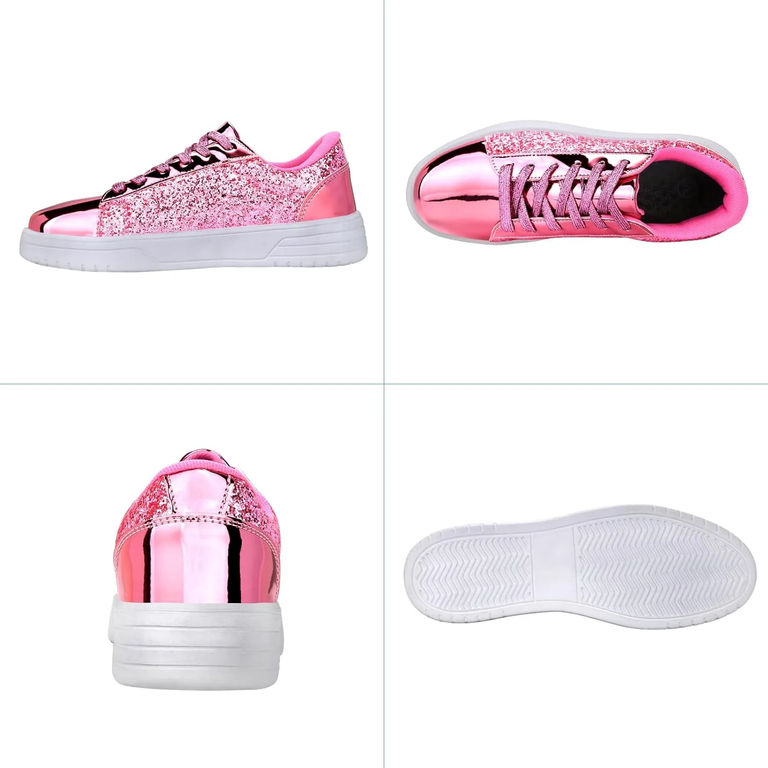 Glitter Sneakers for Women - Sparkly Bling Sequin Sneakers for Wedding, Party & Casual Wear