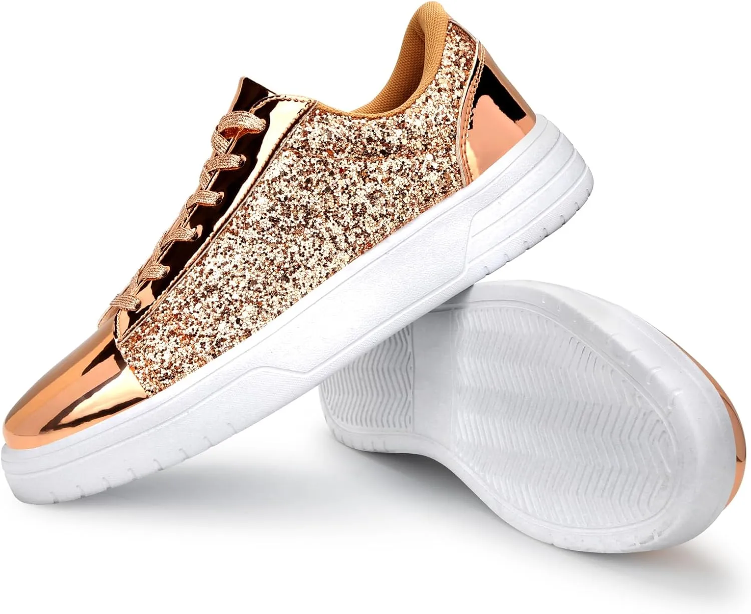 Glitter Sneakers for Women - Sparkly Bling Sequin Sneakers for Wedding, Party & Casual Wear