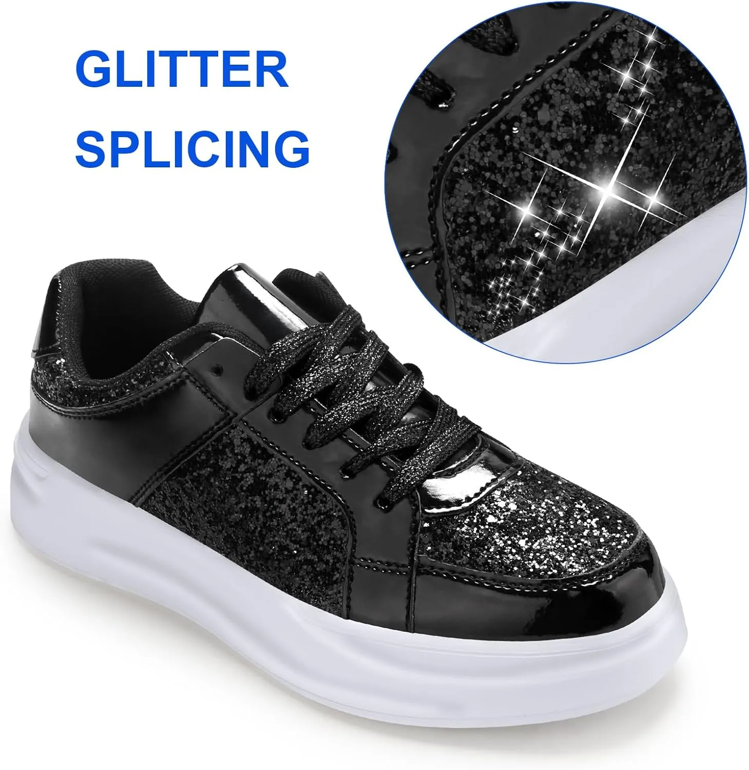 Glitter Sneakers for Women - Sparkly Bling Sequin Sneakers for Wedding, Party & Casual Wear