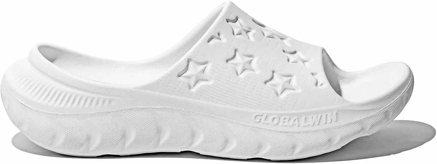 GLOBALWIN Sports Recovery Slides for Women Ava Sports Sandals With Comfortable Arch Support Indoor Outdoor Cloud Slippers Reduce Stress on Feet Lightweight Pillow Slides