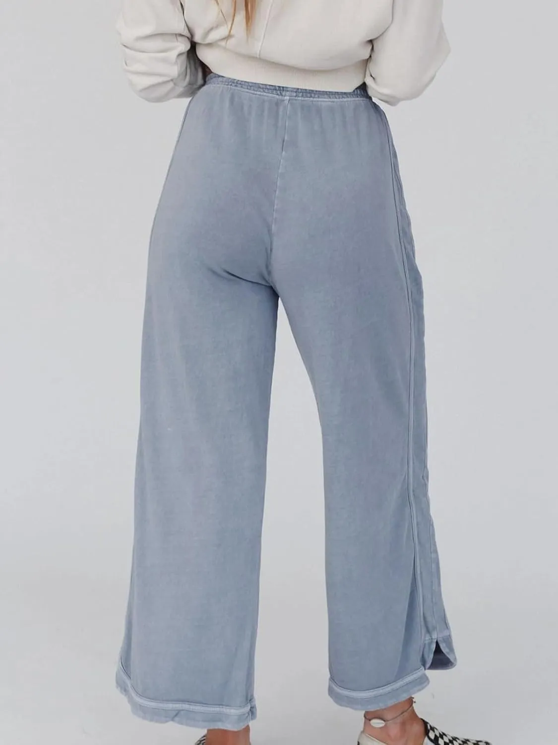 Gnveub Women's Yoga Pants Lightweight Wide Leg Sweatpants High Waisted Drawstring Loose Lounge Pant with Pockets