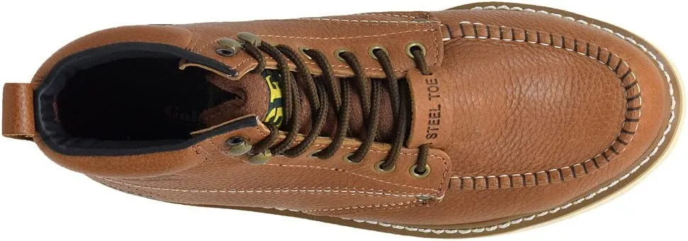 Golden Fox Steel Toe Work Boots Men's 6" Moc Toe Wedge Comfortable Boots for Construction