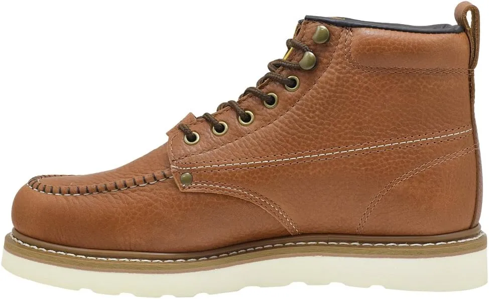 Golden Fox Steel Toe Work Boots Men's 6" Moc Toe Wedge Comfortable Boots for Construction