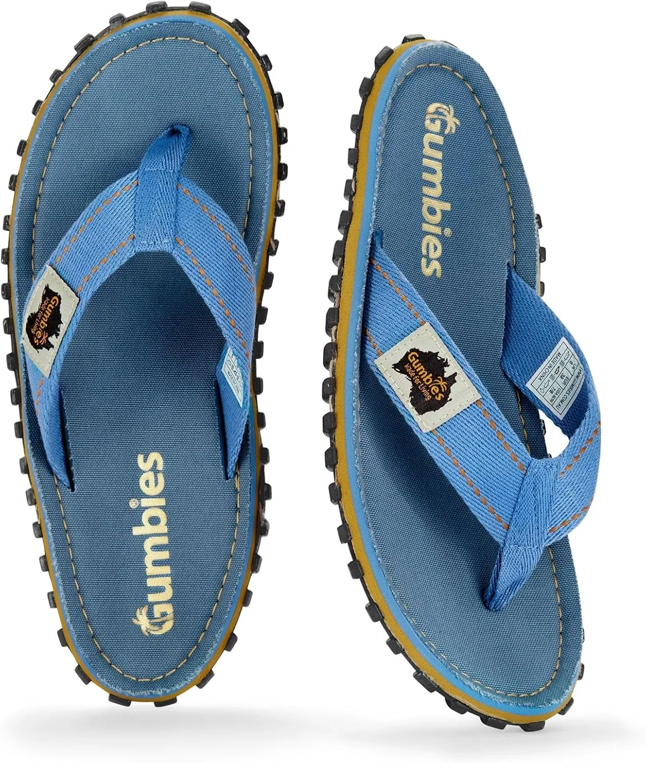 Gumbies Islander Unisex Flip Flops, with Supersoft Cotton Toe Post and Durable Recycled Rubber Sole - Comfort Guaranteed