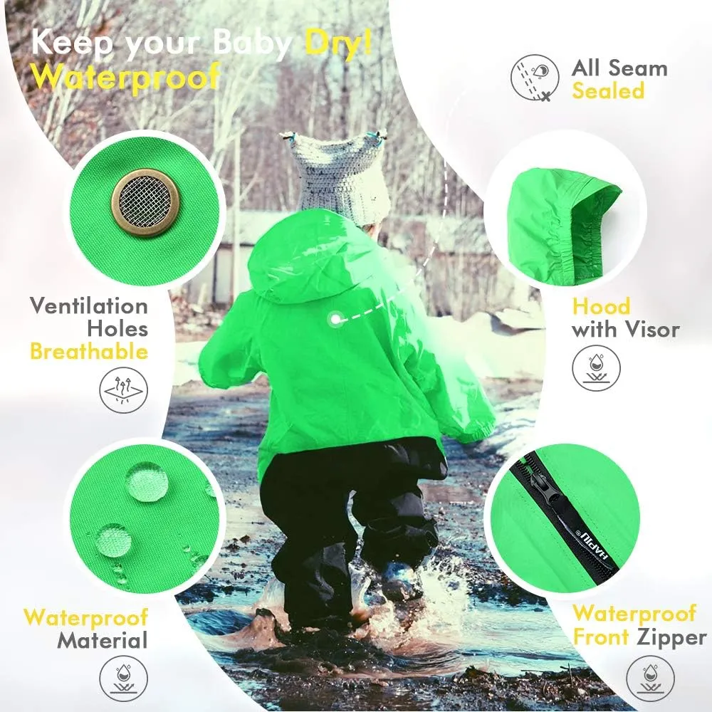 HAPIU Kids Toddler Rain Suit Muddy Buddy Waterproof Coverall