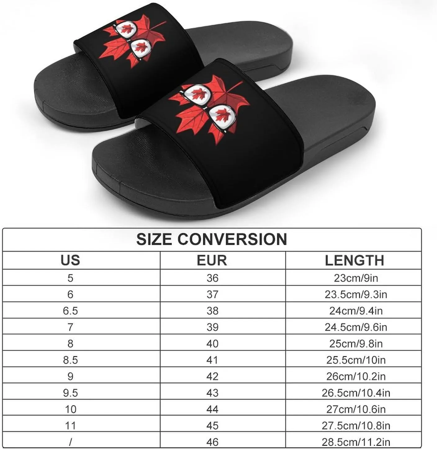 Happy Canada Day Funny Maple Leaf Home Slippers Non-Slip Open Toe PVC Shower Slippers Sandals for Men Women