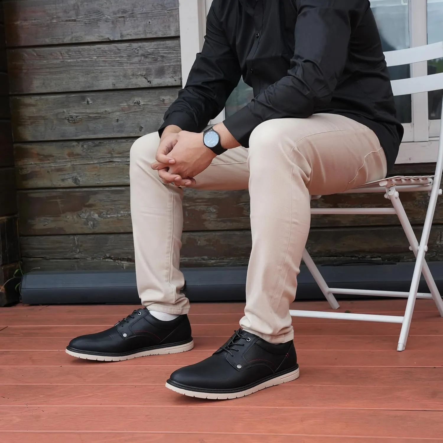 Hawkwell Men's Plus Size Casual Oxfords Shoes Comfortable Business Dress Sneakers US Size 13 14 15 16 17 18