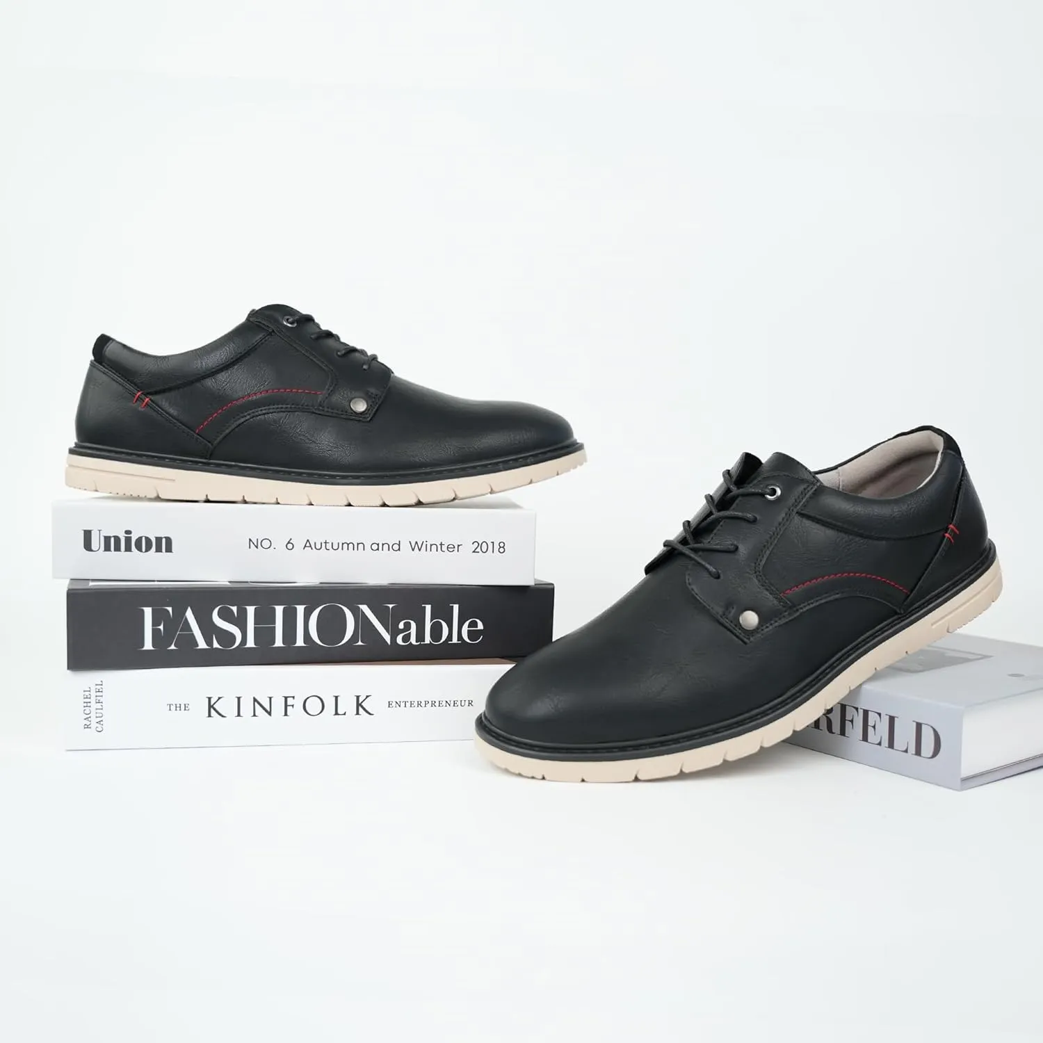 Hawkwell Men's Plus Size Casual Oxfords Shoes Comfortable Business Dress Sneakers US Size 13 14 15 16 17 18